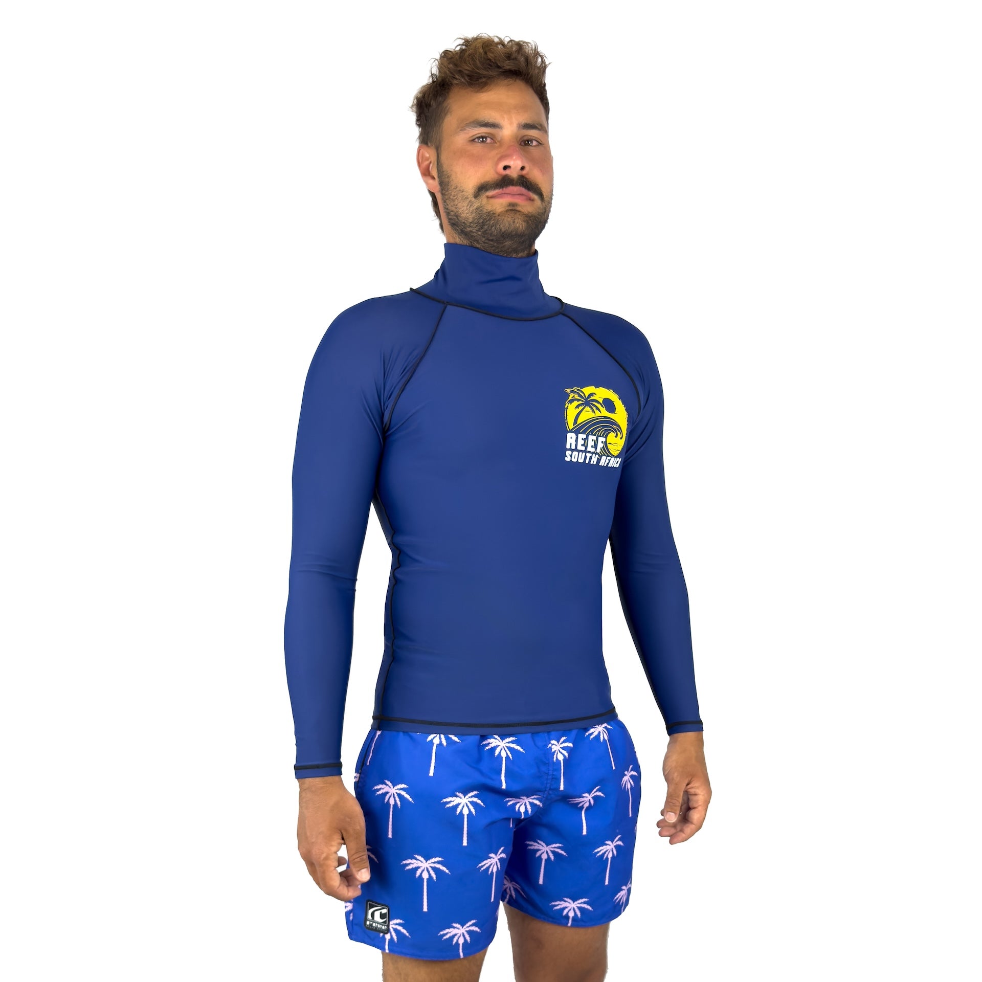 Adult Rash Vest Navy Palm – Reef Surf Shop